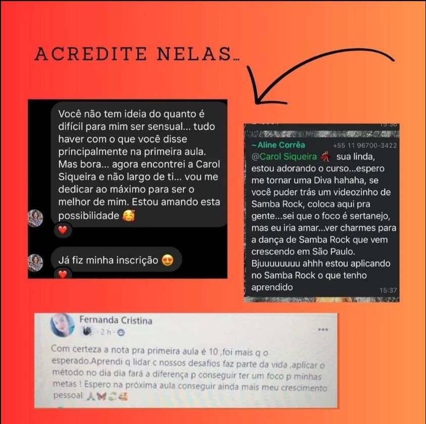 Feedback de alunas do Siqueira Dançando